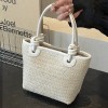 Straw Woven Bucket Crossbody Handbag