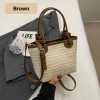 Straw Woven Bucket Crossbody Handbag