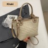 Straw Woven Bucket Crossbody Handbag