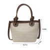 Straw Woven Bucket Crossbody Handbag
