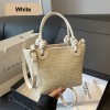 Straw Woven Bucket Crossbody Handbag