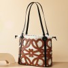 Genuine Leather Hollow Drawstring Tote Bag