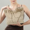 Handmade Crochet Leather Tote Bag