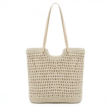 Handmade Crochet Leather Tote Bag