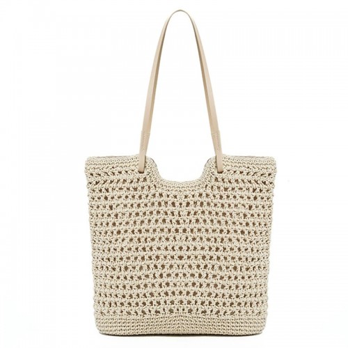 Handmade Crochet Leather Tote Bag