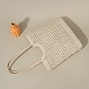 Handmade Crochet Leather Tote Bag