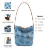 Handwoven Denim Bucket Bag with Inner Pouch