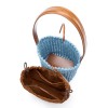 Handwoven Denim Bucket Bag with Inner Pouch