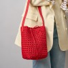 Handwoven Denim Bucket Bag with Inner Pouch