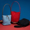 Handwoven Denim Bucket Bag with Inner Pouch