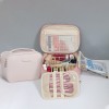 Large Capacity Travel Makeup Bag with Jewelry Organizer
